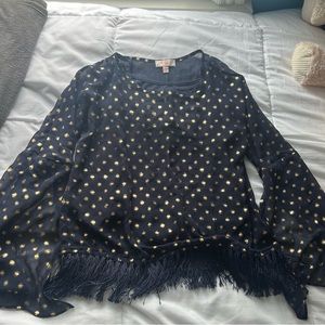 Navy and Gold Blouse